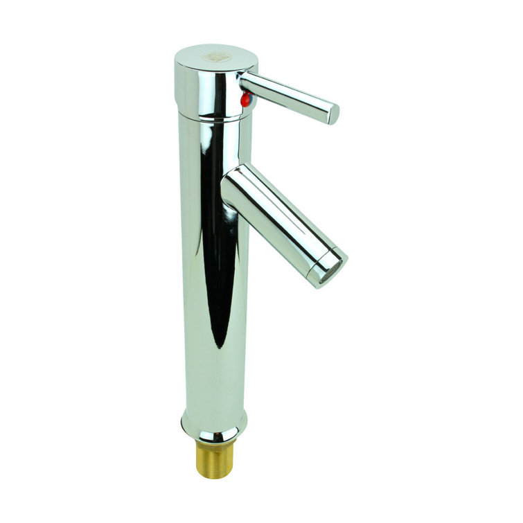 Chrome Tall Single-Hole Bathroom Faucet with Drain Assembly