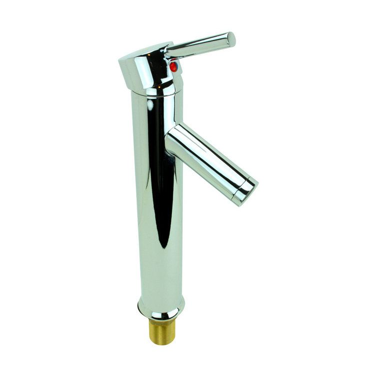 Chrome Tall Single-Hole Bathroom Faucet with Drain Assembly