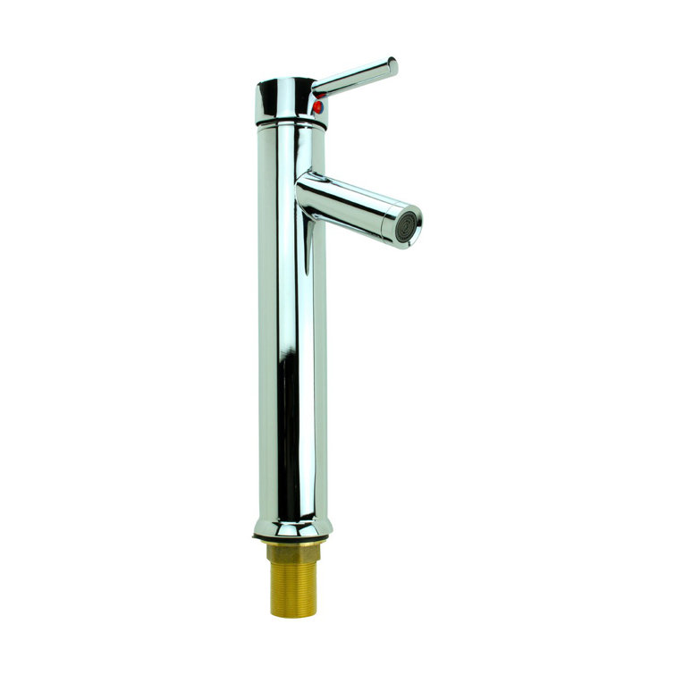 Chrome Tall Single-Hole Bathroom Faucet with Drain Assembly