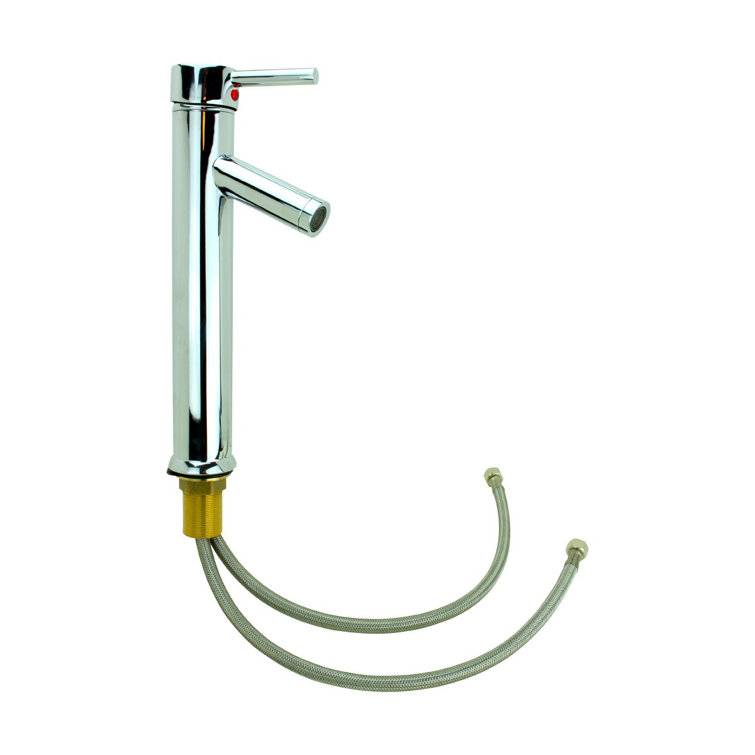 Chrome Tall Single-Hole Bathroom Faucet with Drain Assembly