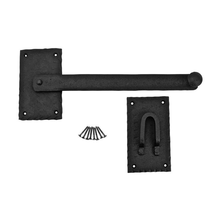 12" Black Wrought Iron Gate and Door Latch Set