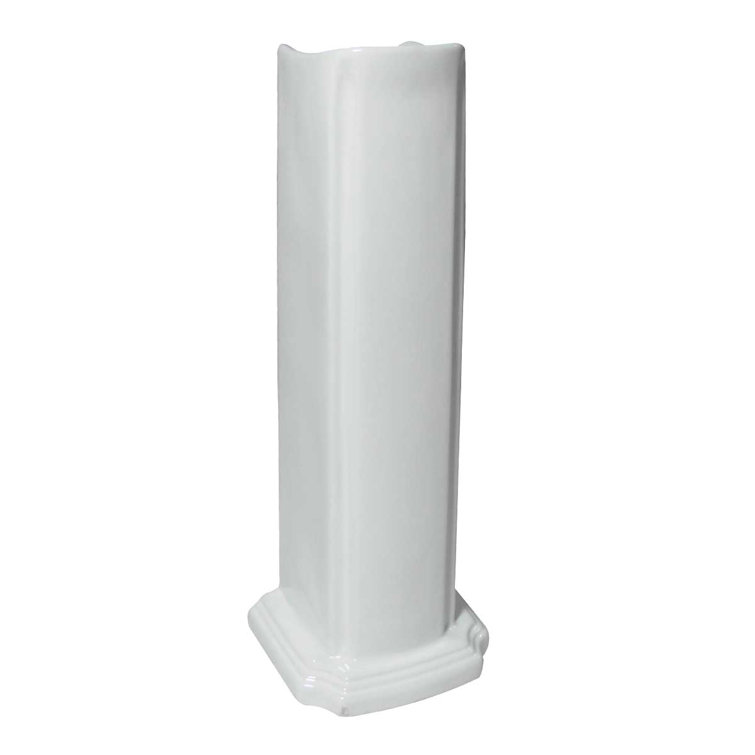 Glossy White Porcelain Pedestal Bathroom Sink Leg Support