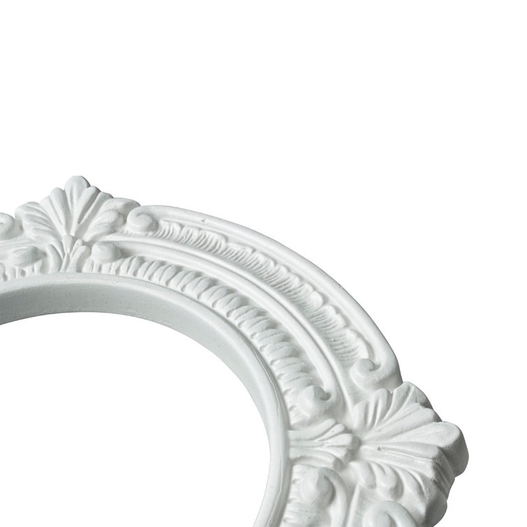 White Ornate Urethane Foam 6'' Recessed Light Trim Medallion