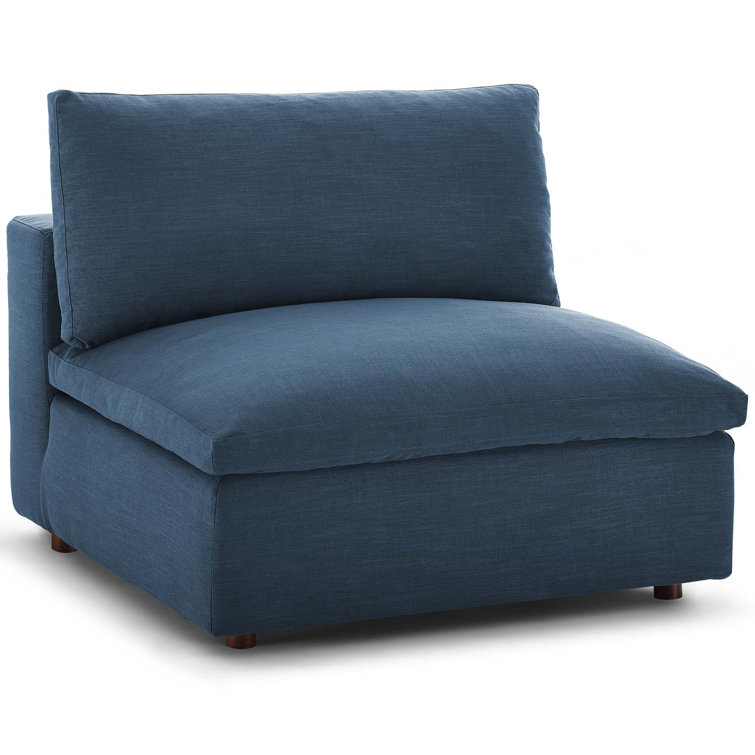 Azure Polyester Down-Filled Overstuffed Armless Chair
