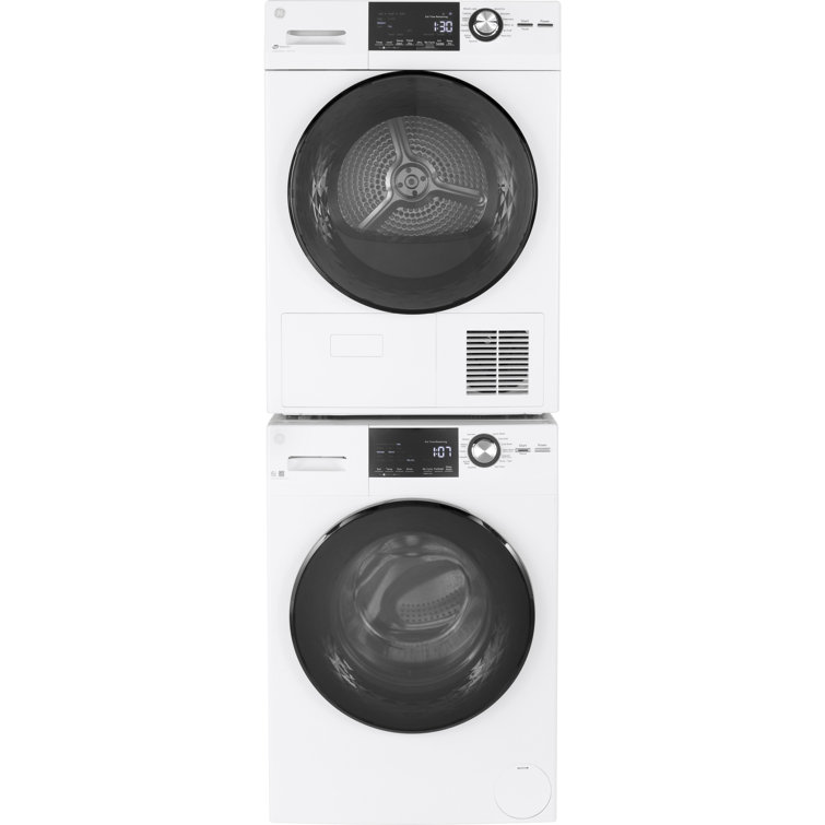 White 4.1 cu. ft. Stackable Electric Dryer with Stainless Steel Drum