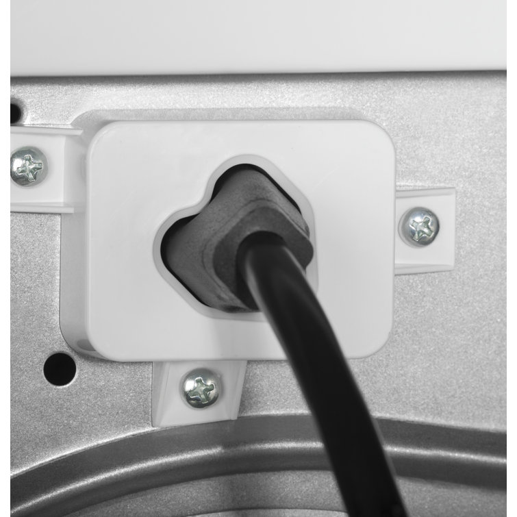 White 4.1 cu. ft. Stackable Electric Dryer with Stainless Steel Drum