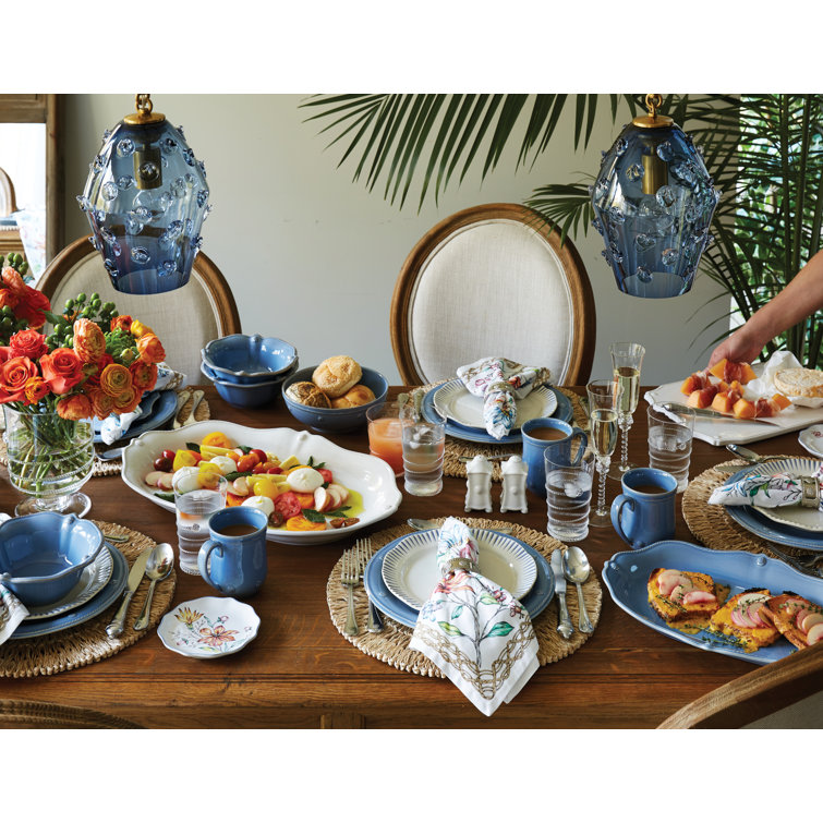 Bright Satin Stainless Steel 5-Piece Embossed Flatware Set