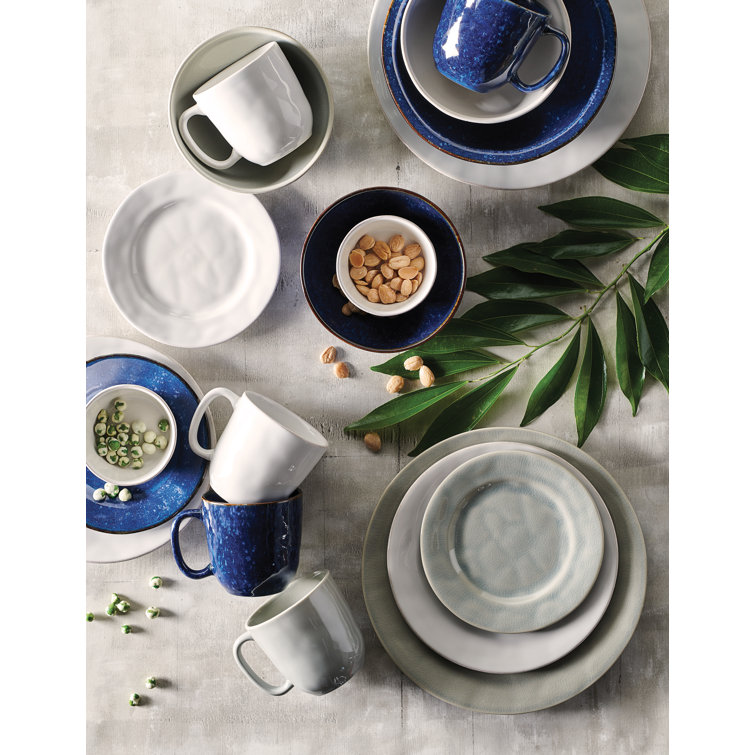 Portuguese Inspired Whitewash 11" Ceramic Dinner Plate