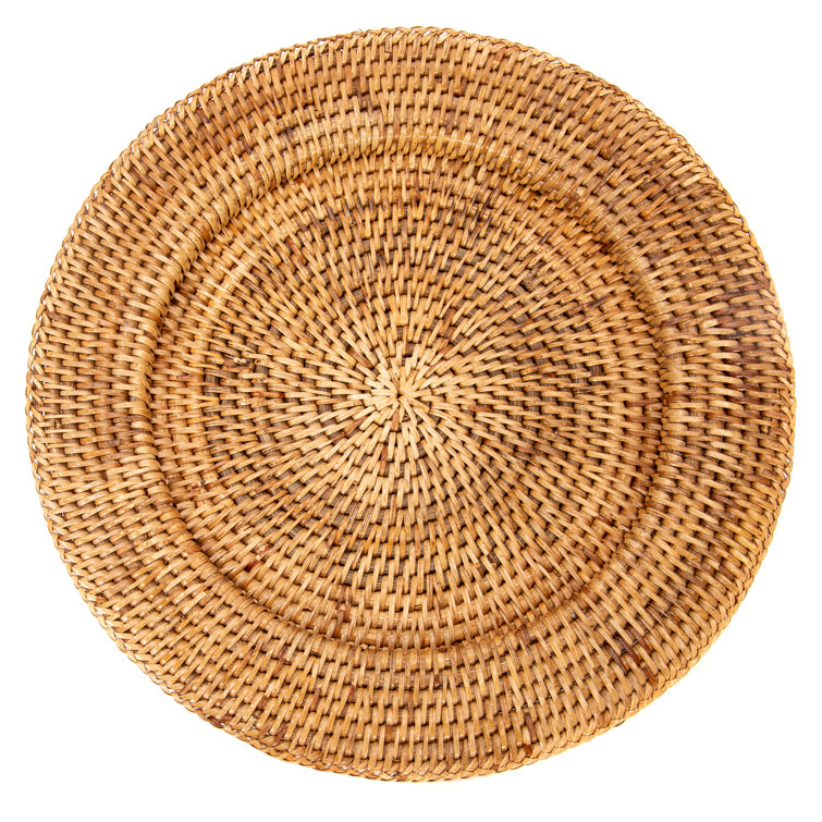 Honey Brown Handwoven Rattan Charger Plate