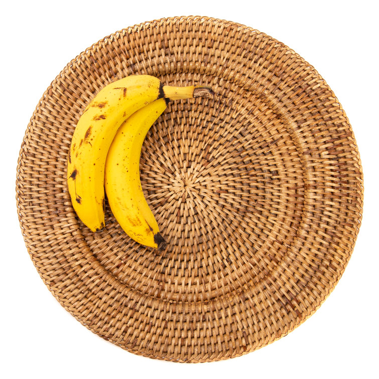 Honey Brown Handwoven Rattan Charger Plate