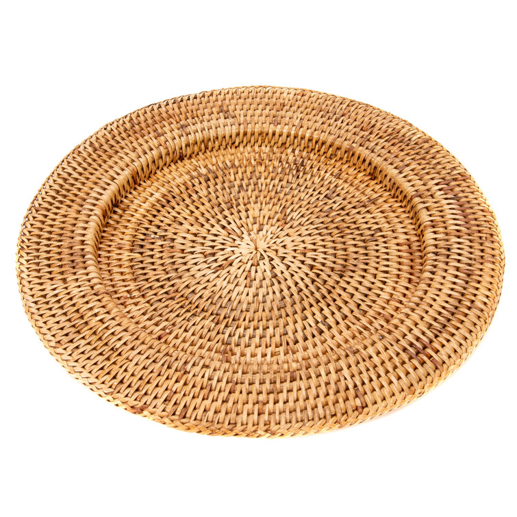 Honey Brown Handwoven Rattan Charger Plate