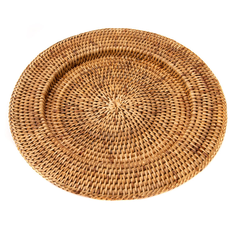 Honey Brown Handwoven Rattan Charger Plate