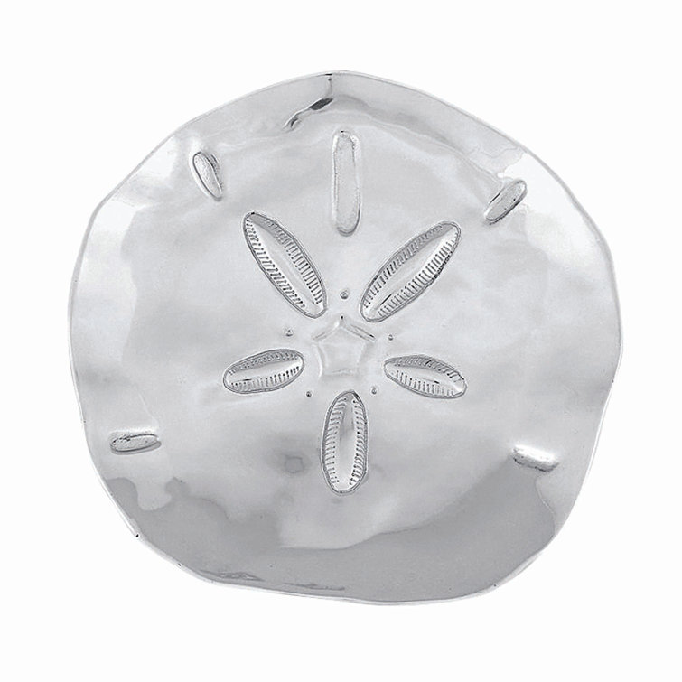 Large Silver Sand Dollar Aluminum Platter