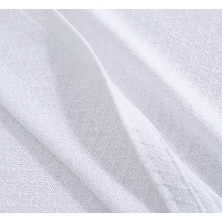 Charisma Deluxe King-Sized White Cotton Woven Blanket