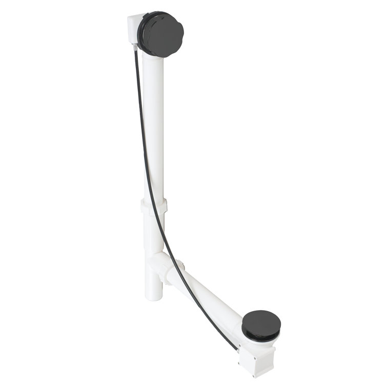 Matte Black 27" Cable Drive Bathtub Drain Trim with Poly Pipe Assembly
