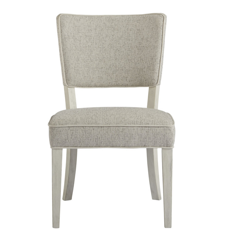 White Upholstered Solid Wood Side Chair