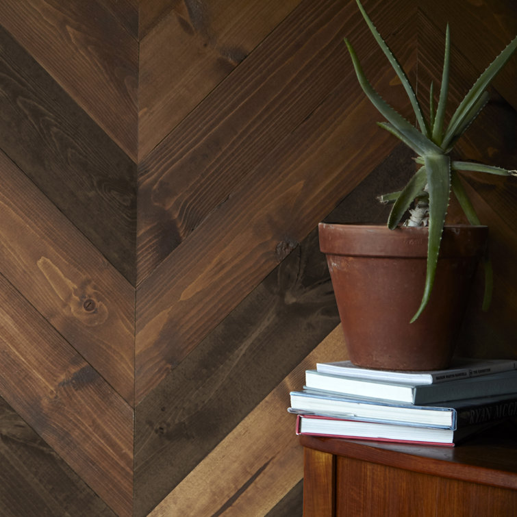 Mix Brown Distressed Pine Solid Wood Wall Panels