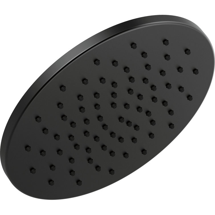 Matte Black Round Metal Rain Shower Head, 11.75-inch