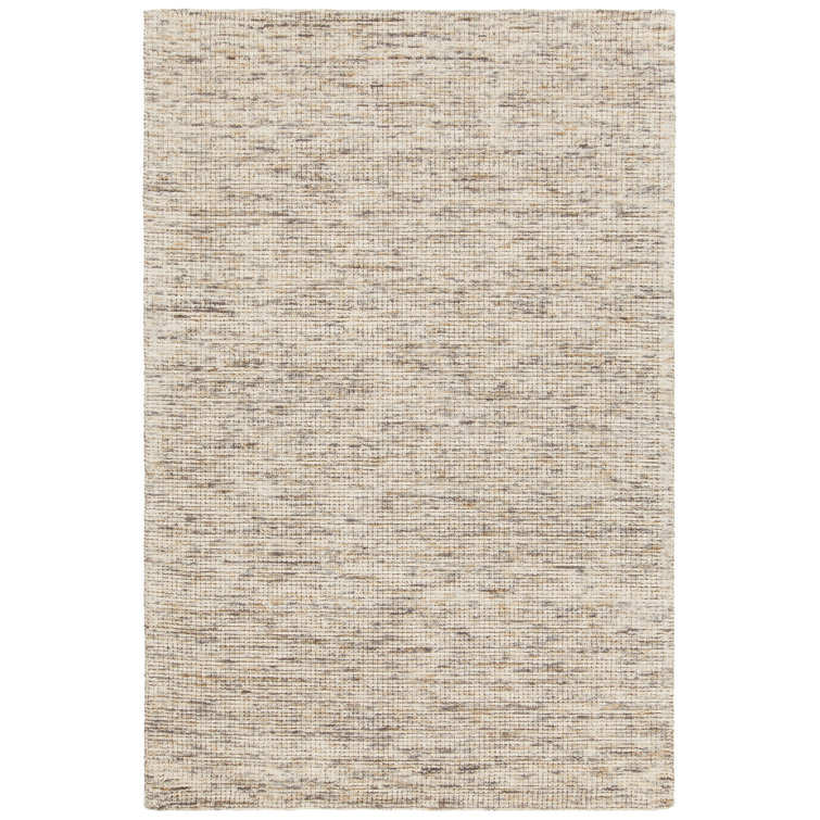 Hand-Knotted Beige Geometric Wool Blend 5' x 7' Area Rug