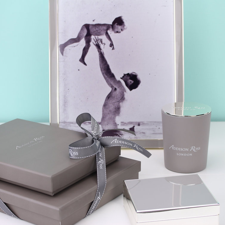 Black Enamel and Silver Rectangular Wall Mount Photo Frame