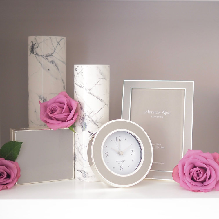 Black Enamel and Silver Rectangular Wall Mount Photo Frame