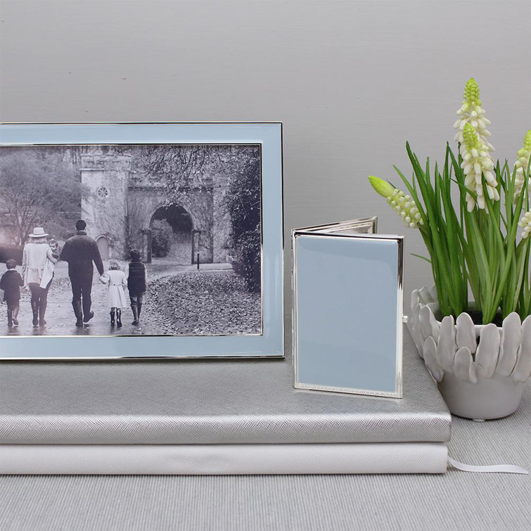 Black Enamel and Silver Rectangular Wall Mount Photo Frame