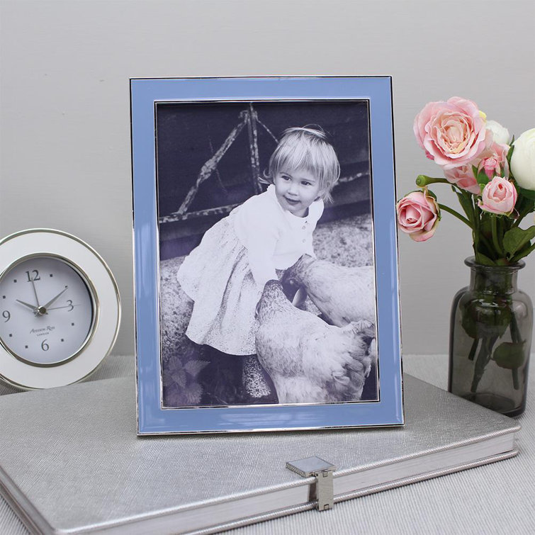 Black Enamel and Silver Rectangular Wall Mount Photo Frame