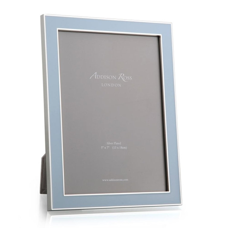 Powder Blue and Silver 4x6 Enamel Picture Frame