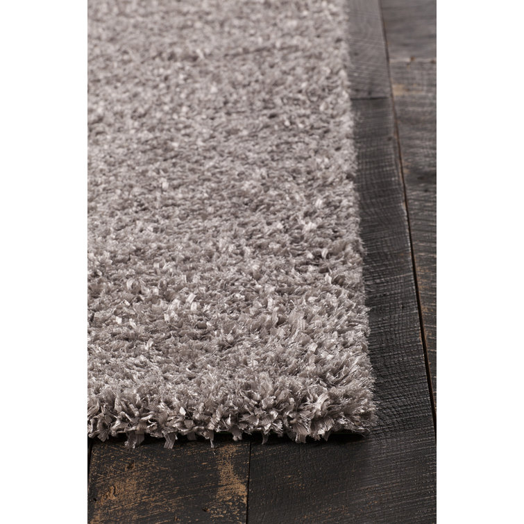 Hand-Woven Cozy Comfort Beige Wool Blend 5' x 7' Shag Rug