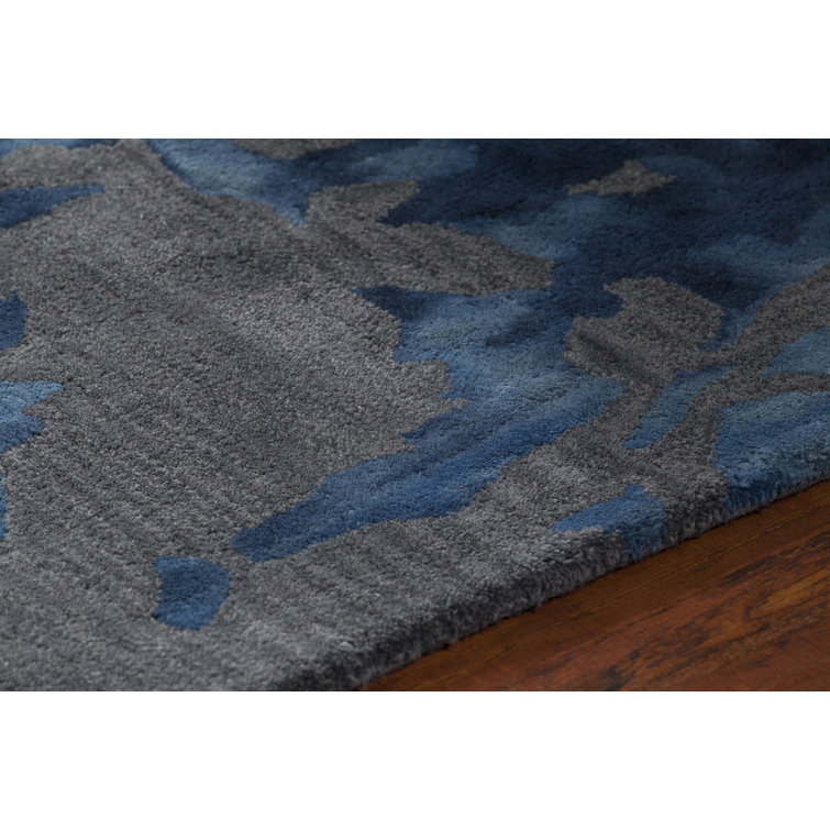 Brynn Blue and Gray Hand-Tufted Wool Rug