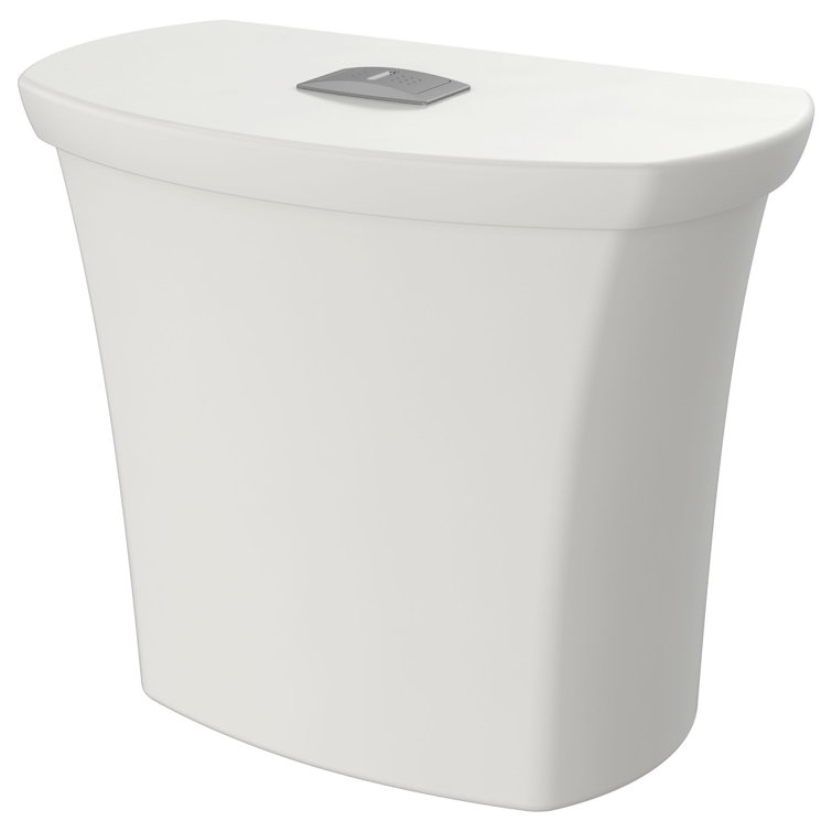 White Dual Flush Toilet Tank with Soft Angles