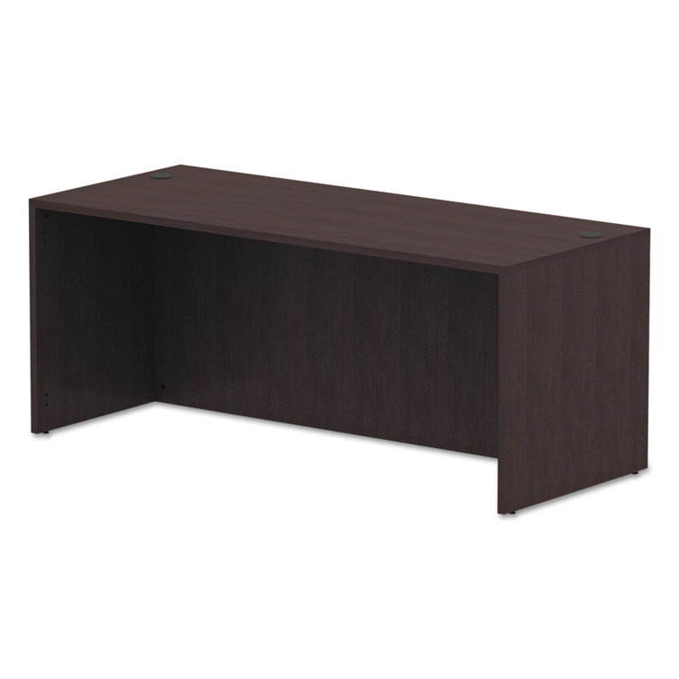 Espresso Brown Laminate Office Desk with Modesty Panel