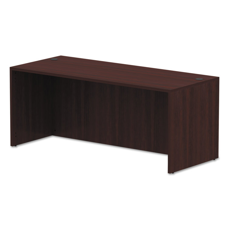 Valencia Mahogany 72" Desk Shell with Drawer and Filing Cabinet
