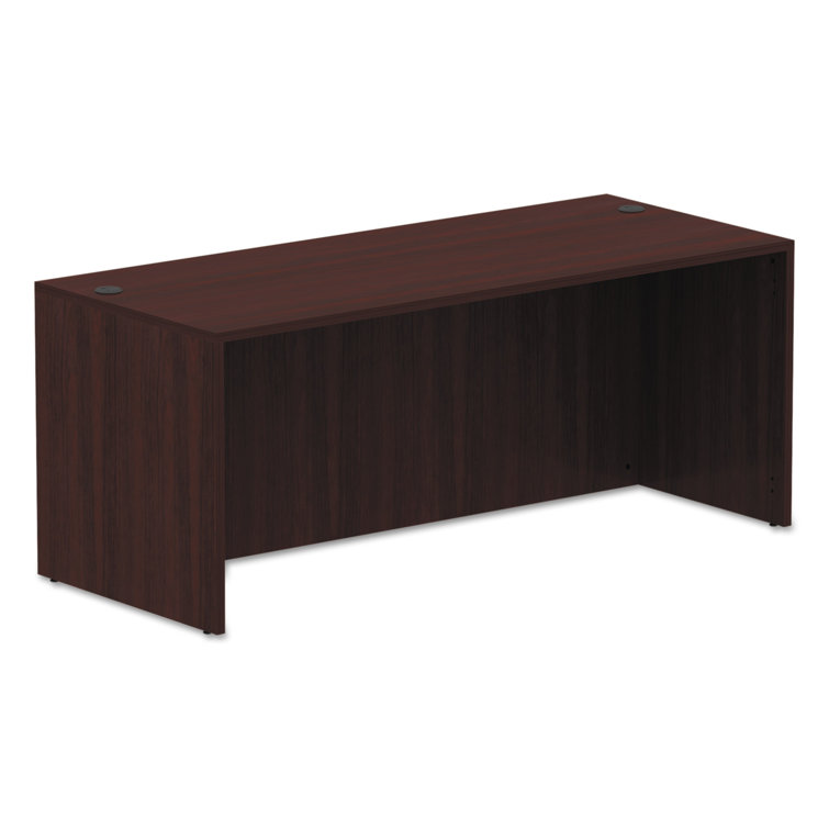 Valencia Mahogany 72" Desk Shell with Drawer and Filing Cabinet