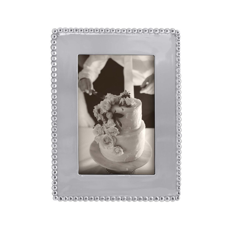 Polished Silver 4x6 Beaded Aluminum Picture Frame