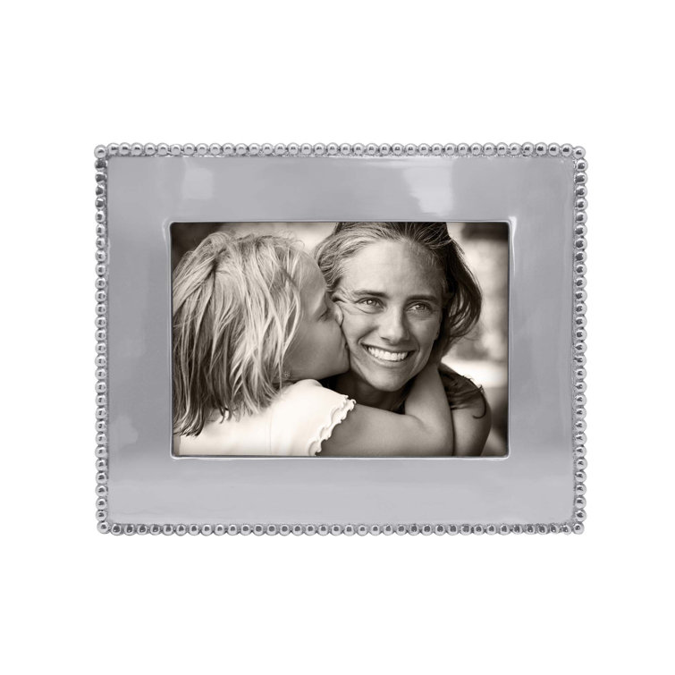 Elegant Beaded Silver 5x7 Traditional Tabletop Frame