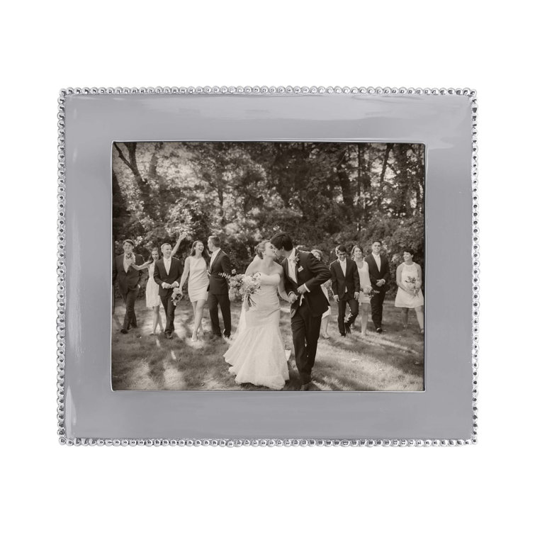 Classic Beaded Silver Metal 4" x 6" Tabletop Picture Frame