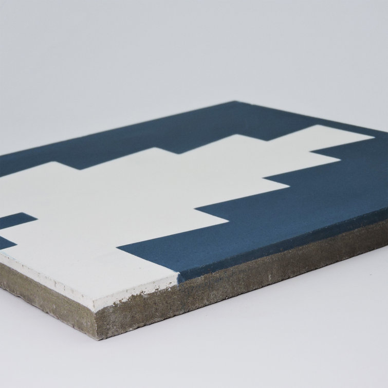 Blue and White Moroccan Patterned Cement Mosaic Tile