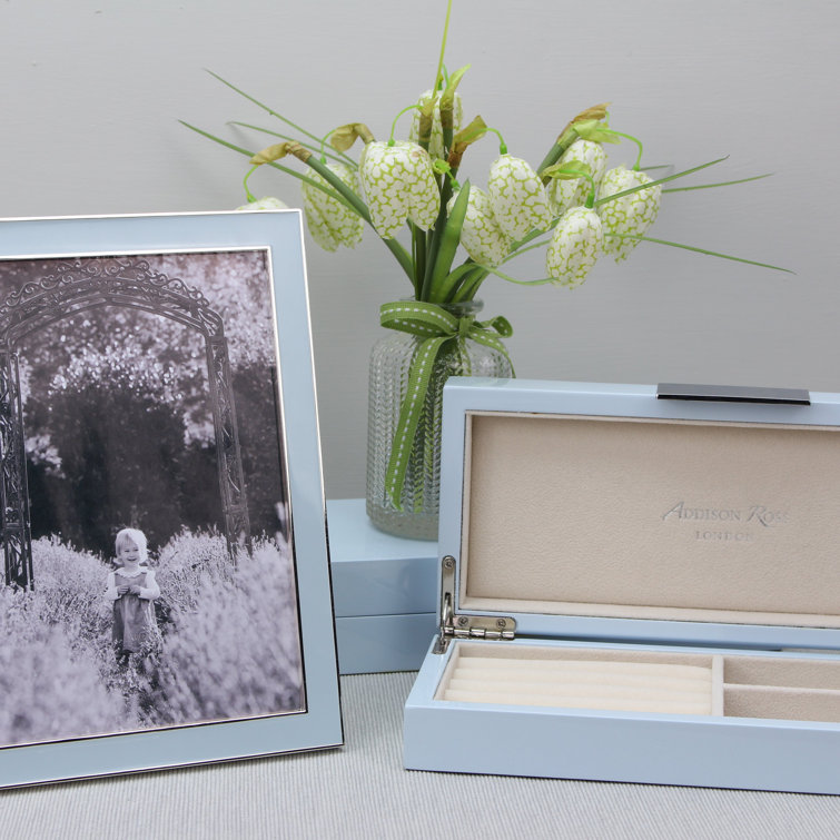 Black Enamel and Silver Rectangular Wall Mount Photo Frame