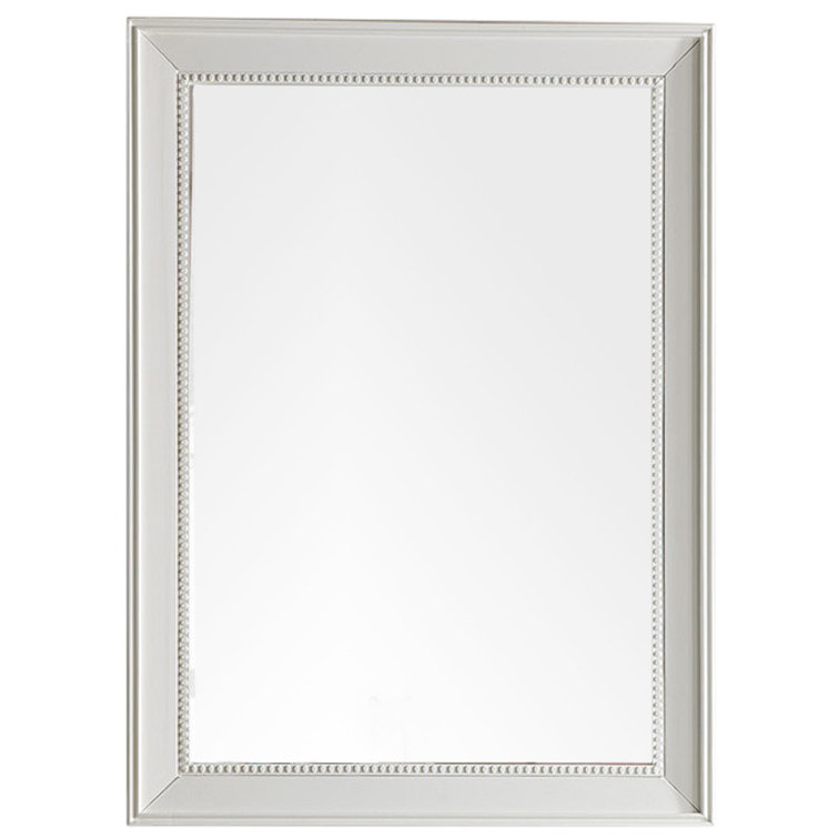 Vintage Vanilla 40" x 29" Rectangular Wood-Framed Mirror