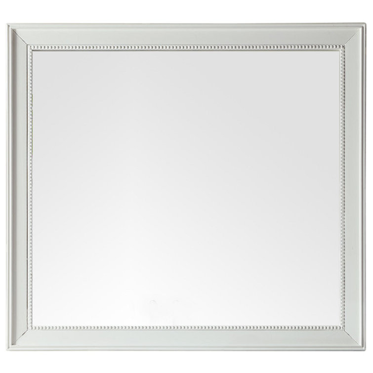 Bristol 44" Vintage Vanilla Rectangular Wood-Framed Mirror