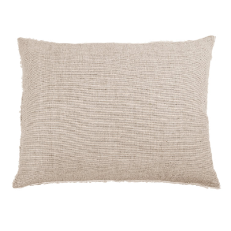 Terra Cotta Linen Euro Sham with Frayed Edges