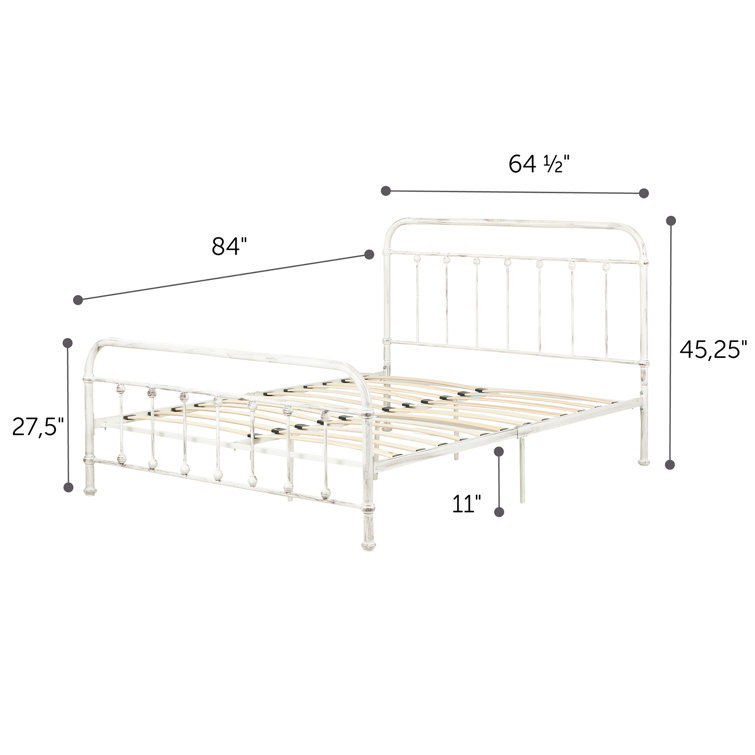 Prairie Queen Bronze Metal Platform Bed with Upholstered Headboard