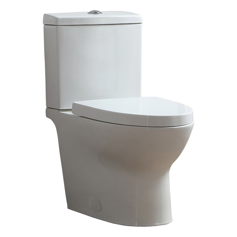 White Elongated Dual Flush High Efficiency Two-Piece Toilet