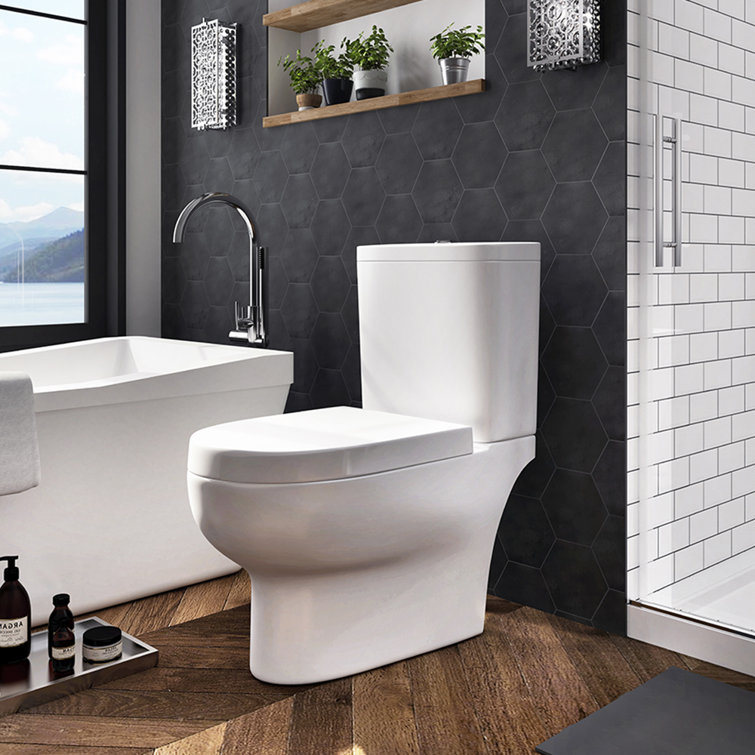 White Elongated Dual Flush High Efficiency Two-Piece Toilet