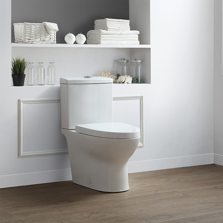 White Elongated Dual Flush High Efficiency Two-Piece Toilet
