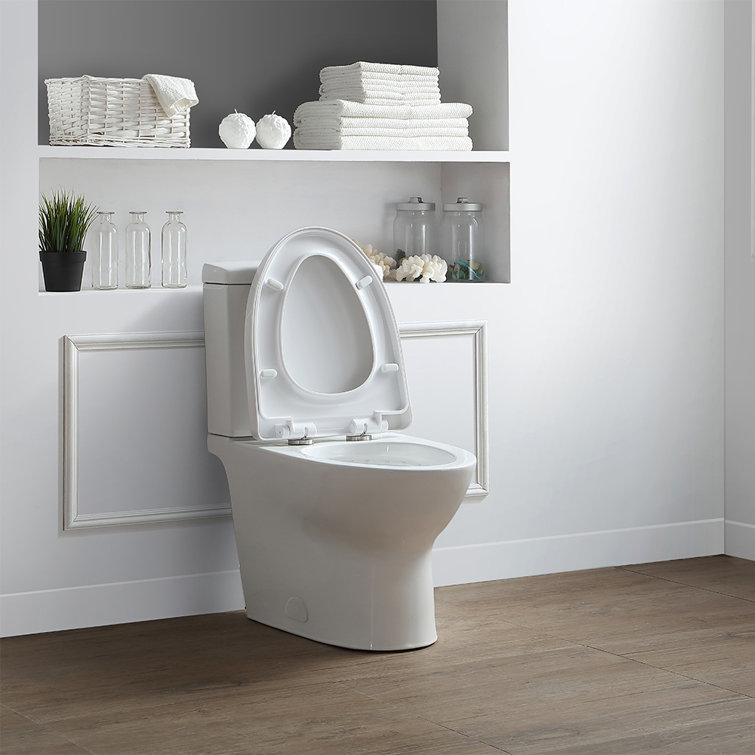 White Elongated Dual Flush High Efficiency Two-Piece Toilet
