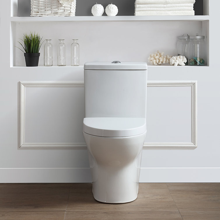 White Elongated Dual Flush High Efficiency Two-Piece Toilet