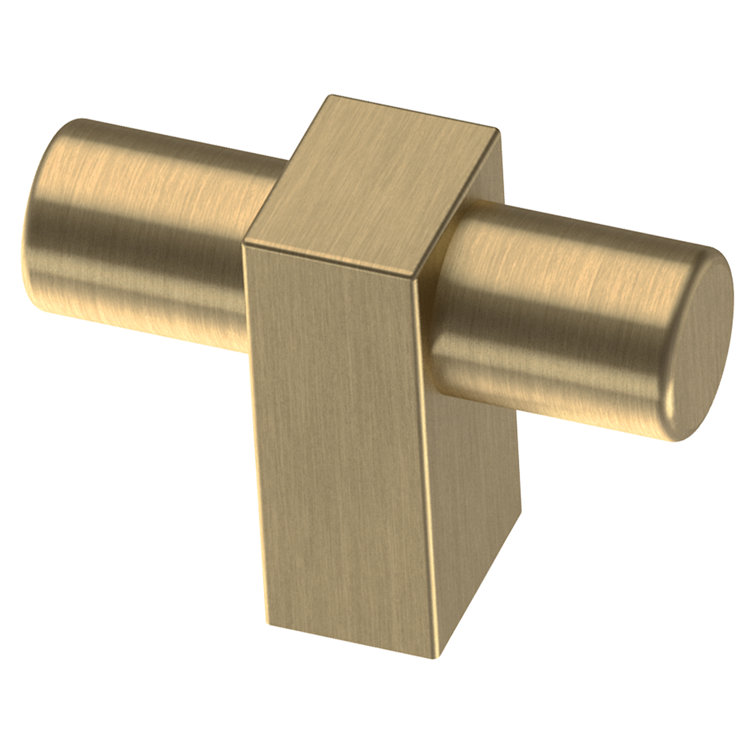 Champagne Bronze Modern T-Handle Bar Knob with Mounting Hardware