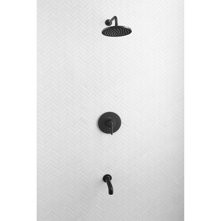 Matte Black Modern Lever Valve Trim Kit